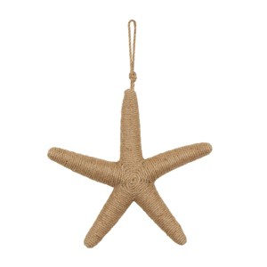 13"x13" Jute Starfish Handmade Wrapped Wall Decor with Hanging Rope - Olivia & May - 1 of 4