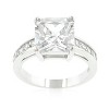 Slickblue Classic 5.18ct Princess Cut Engagement Ring, Raised Pave Setting, Bridal Jewelry for Women, Sizes 5-10 - 2 of 4