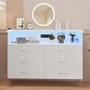 Jojoka Modern 6 Drawer Dresser with Power Outlets, LED Light Strip, and Steel Frame, Storage Chest for Bedroom or Hallway - 3 of 4