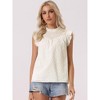 Allegra K Women's Summer Casual Ruched Short Sleeves Crew Neck Solid Slim Fit Blouse - 2 of 4