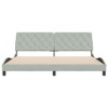 vidaXL King Velvet Bed Frame with Headboard - Light Gray, Stylish Waved Side Design, Plywood Slats Support, Modern Bedroom Base Furniture 76"x79.9" - 4 of 4