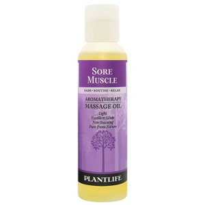 Plantlife Sore Muscle Massage Oil – Soothing Aromatherapy Body Oil, Absorbs Deeply to Relax & Comfort Muscles, Made in California (4 oz) - 1 of 3