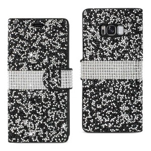 Reiko Samsung Galaxy S8 Edge /S8+/ S8 Plus Diamond Rhinestone Wallet Case in Black - 1 of 4