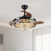 Wanze of Ocean 42 in. 3-Colors Adjustable LED Indoor Black Smart Crystal Ceiling Fan with Remote and Timer - 3 of 4