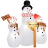 Outsunny 6.1' Christmas Inflatables Three Snowmen with Sign Each, Blow-Up Outdoor Christmas Decorations with LED Lights for Garden Party - 4 of 4
