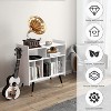 TIRAMISUBEST Record Player Stand with Storage, Vinyl Record Player Table, Large Record Player Cabinet Wood, Turntable Stand with Speaker Shelf (White) - 3 of 4