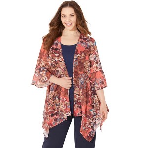 Catherines Women's Plus Size Seasonless Cascade Duster - 1 of 4