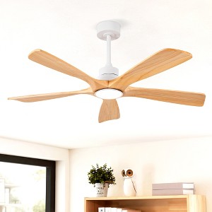 Modern Ceiling Fan With Remote And LED Light, Outdoor Patio Ceiling Fan With Reversible DC Motor And 5 Blades For Farmhouse Living - 1 of 4