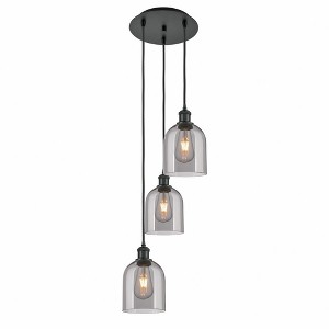 Bella - 3 Light Cord Hung Multi Pendant In Industrial Style-29.25 Inches Tall and 12 Inches Wide - 1 of 1
