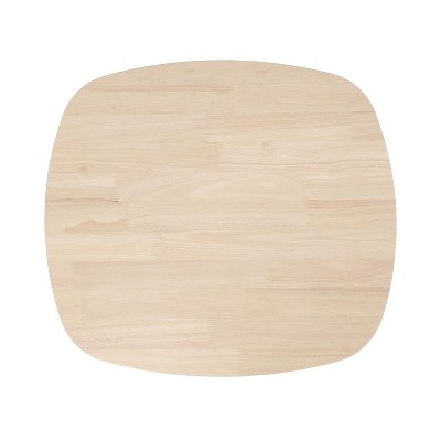 Natural Light Wood Rectangular Side Table with Storage Shelf