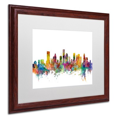 Trademark Fine Art - Michael Tompsett 'Houston Texas Skyline' Matted Framed Art
