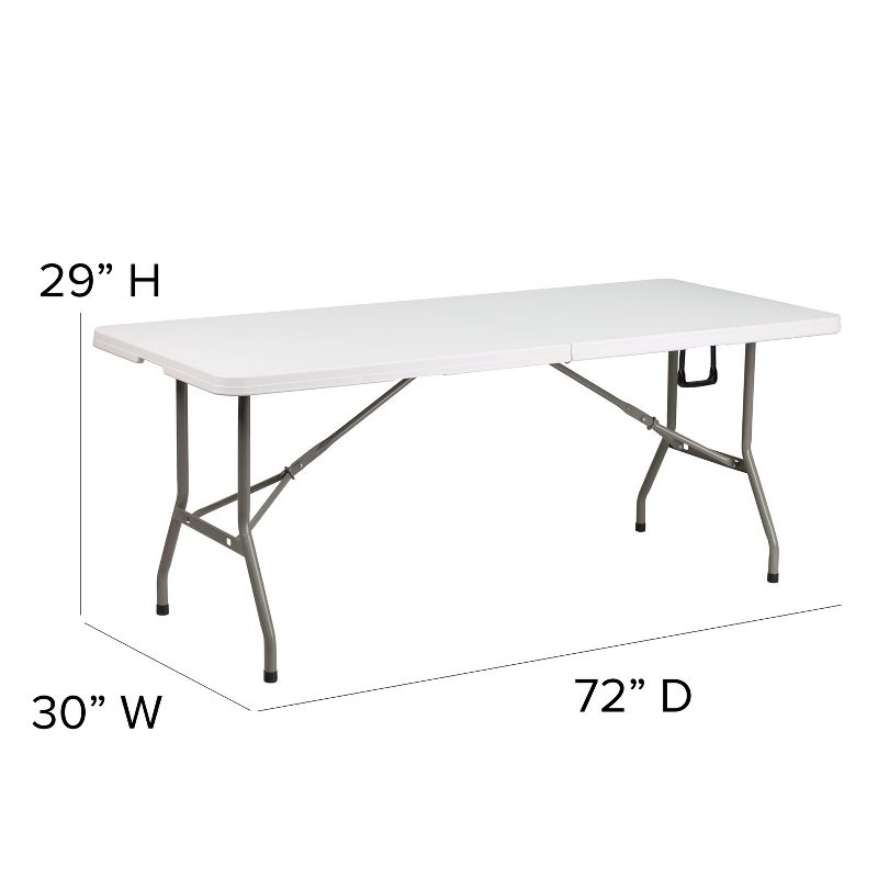 Emma and Oliver 6-Foot Bi-Fold Plastic Banquet and Event Folding Table with Handle, 4 of 8