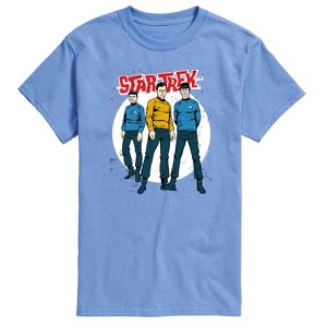 Men's - Star Trek - Galaxy Captain Kirk Spock Crew Short Sleeve Graphic T-Shirt - 1 of 4