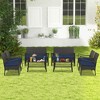 Tangkula 8 Pieces Outdoor Patio PE Wicker Sofa w/ Tempered Glass Coffee Table for Porch & Backyard - 4 of 4