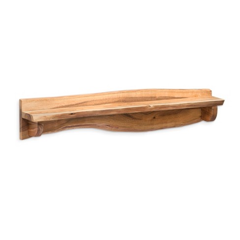 Brown Organic Edge Wood Shelf