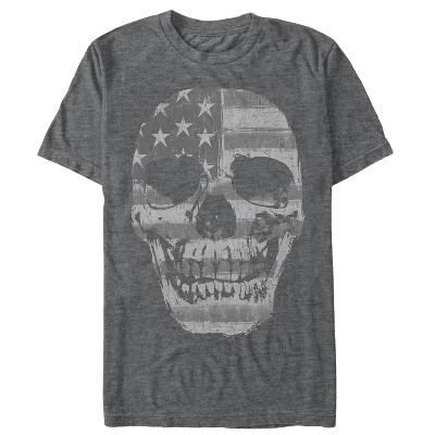 Men's Lost Gods Fourth of July American Skull T-Shirt - Charcoal Heather -  X Large