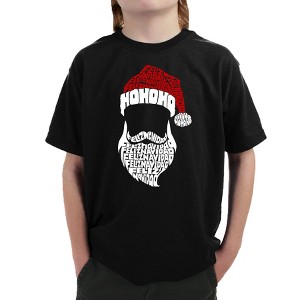 LA Pop Art Feliz Navidad Santa Claus - Boy's Word Art T-Shirt - 1 of 4