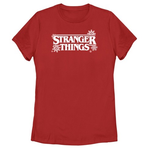 Women's Stranger Things Christmas Snowflakes Logo T-Shirt - image 1 of 4