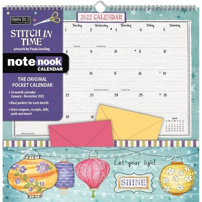 2022 Wall Calendar Note Nook 12 Month 12"x12" Stitch in Time - Wells St. by Lang