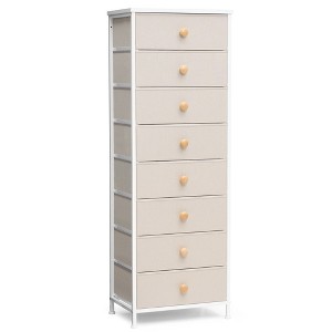 Crestlive Products 8 Drawers Vertical Dresser dressers for bedroom Storage Tower with Sturdy Steel Frame Wood Top Easy Pull Fabric Bins Handles - 1 of 4