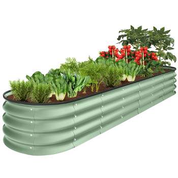 Best Choice Products 8x2x1ft Outdoor Metal Raised Oval Garden Bed, Planter Box for Vegetables, Flowers