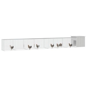 vidaXL Large Galvanized Steel Chicken Cage - Protective and Durable Poultry Coop - Suitable for Chickens, Hens, Ducks - Size 315"x35.8"x39.4", Gray - 1 of 4