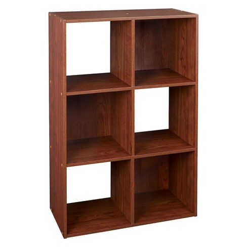 Closetmaid 6 Cube Laminated Wood Stackable Open Bookcase Display Shelf ...