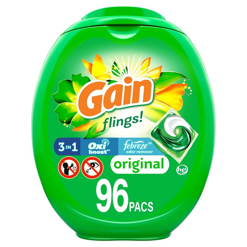 Gain flings! Laundry Detergent Pacs - Original, 1 of 12