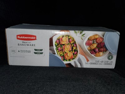 Rubbermaid DuraLite Glass Bakeware, 2.5 qt Baking Dish, Cake Pan, or  Casserole Dish with Lid
