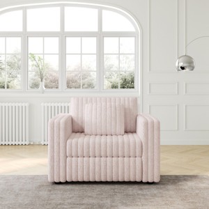 44'' Modular Accent Chair in Plush Faux Fur,Oversized Comfy Living Room or Bedroom Chair with Wide Seat and Flexible Layout–Maison Boucle - 1 of 4