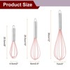 Unique Bargains Stainless Steel Silicone Non-Stick Coated Heat-Resistant Whisk 3 Pcs - 2 of 4