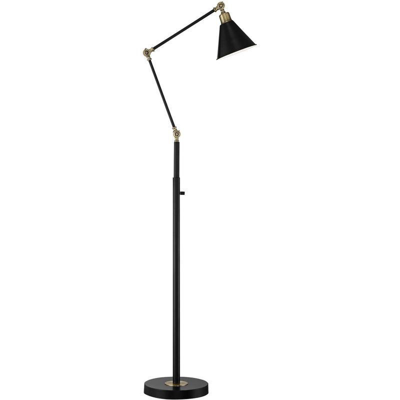 360 Lighting Modern Adjustable Floor Lamp with USB Charging Port 61" Tall Black Brass Living Room Reading, 1 of 10
