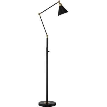 360 Lighting Modern Adjustable Floor Lamp with USB Charging Port 61" Tall Black Brass Living Room Reading