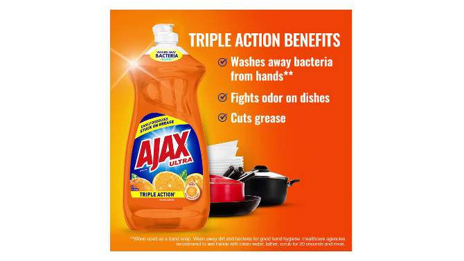 Ajax Orange Ultra Triple Action Dishwashing Liquid Dish Soap, 5 of 6, play video