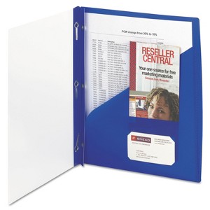 Smead Clear Front Poly Report Cover With Tang Fasteners 8-1/2 x 11 Blue 5/Pack 86011 - 1 of 3