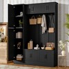 ACEPANO 59 in. W Modern 4-in-1 Shoe Cabinet with 6 Cabinets, 4 Coat Hooks & Adjustable Shelves-Black - 2 of 4