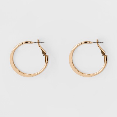 Medium Flat Hoop Earrings - A New Day™ Gold : Target