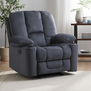 KTMBDW Rocker Recliner Chair, Overstuffed Manual Rocking Recliner for Adults, Upholstered Comfy Soft Fabric Living Room Reclining Sofa Chair - 1 of 4