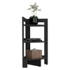 FONTOI End Table Corner Three Tier Shelf Side Table Modern Storage Accent Table with Tray Top for Living Room or Bedroom, Black, 15.2"*15.2"*31.7" - 3 of 4