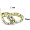 Slickblue Intertwined Leaf Ring for Women – Two-Tone IP Gold Stainless Steel, Channel-Set Crystals, Sizes 5-10 - 2 of 4