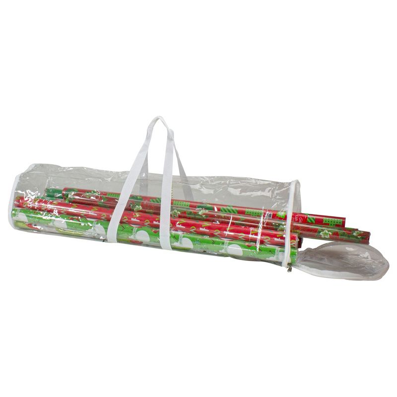Northlight 30" Transparent Christmas Gift Wrap Organizer Bag with Handles, 2 of 4