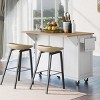 Rolling Kitchen Island Cabinet on Wheels, Kitchen Storage Cart, Mobile Storage Cart with Wood Top for Kitchen or Dining Room-The Pop Home - 3 of 4