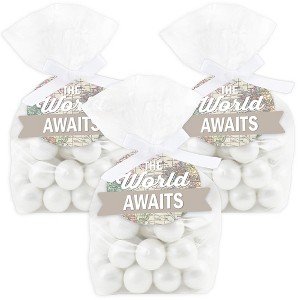 Big Dot of Happiness World Awaits - Travel Themed Party Clear Goodie Favor Bags - Treat Bags With Tags - Set of 12 - 1 of 4