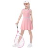 Girls Polo Tennis Dress with Separate Shorts Girls Athletic Dress Golf Dress Summer V Neck Color Block Tank Dress - 2 of 4