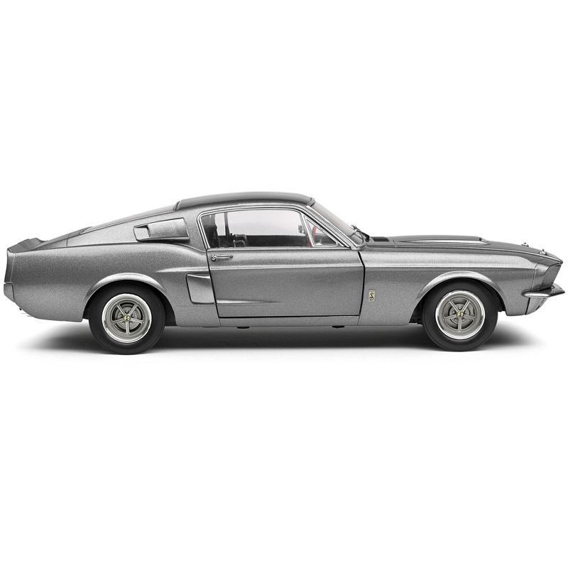 1967 Shelby GT500 Gray Metallic with Black Stripes 1/18 Diecast Model Car by Solido, 4 of 7