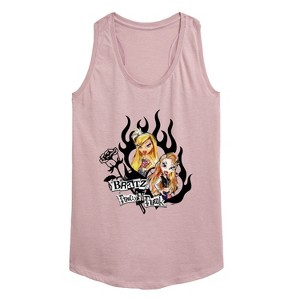 Women's - Bratz - Hearts & Flames in a Frame Graphic Racerback Tank - 1 of 4