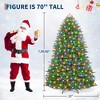 Christmas Tree, Prelit Artificial Christmas Tree with 200 Lights Foldable Stand On/Off Foot Pedal Holiday Decoration, Green - 3 of 4