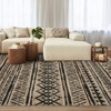 5x7 Washable Rugs Non Slip - Boho Geometric Area Rug for Living Room, Bedroom (Neutral) - 2 of 4