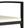 vidaXL Modern Patio Dining Chairs - Set of 2, Outdoor Use Poly Rattan Design in Black with Cream Cushions, Weather-Resistant and Lightweight - 4 of 4