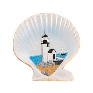 Beachcombers 3.14" Resin Shell Red Lighthouse Dish - 1 of 1